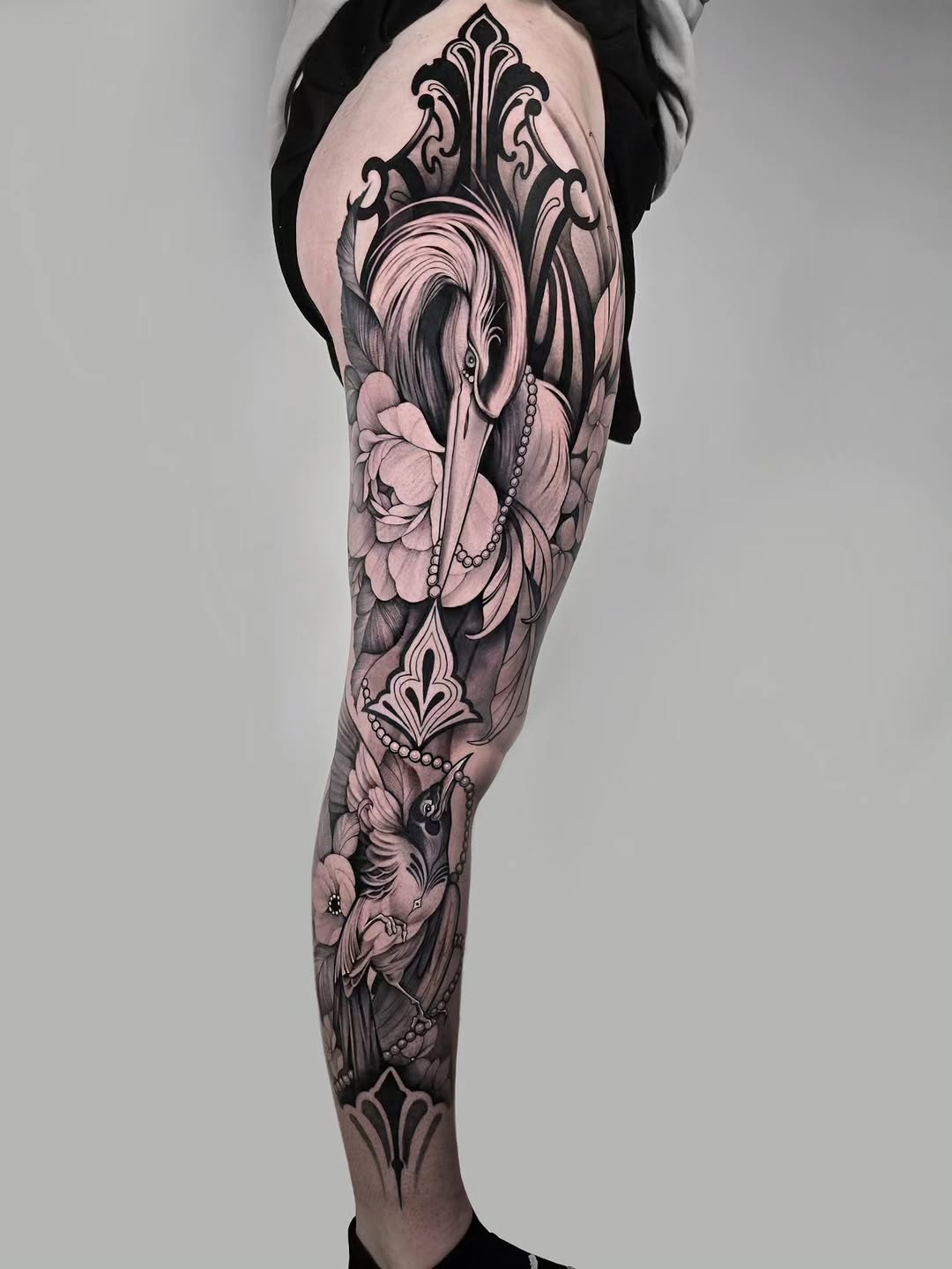 Tattoo by @mary.moss.tats — black_and_grey, ornamental