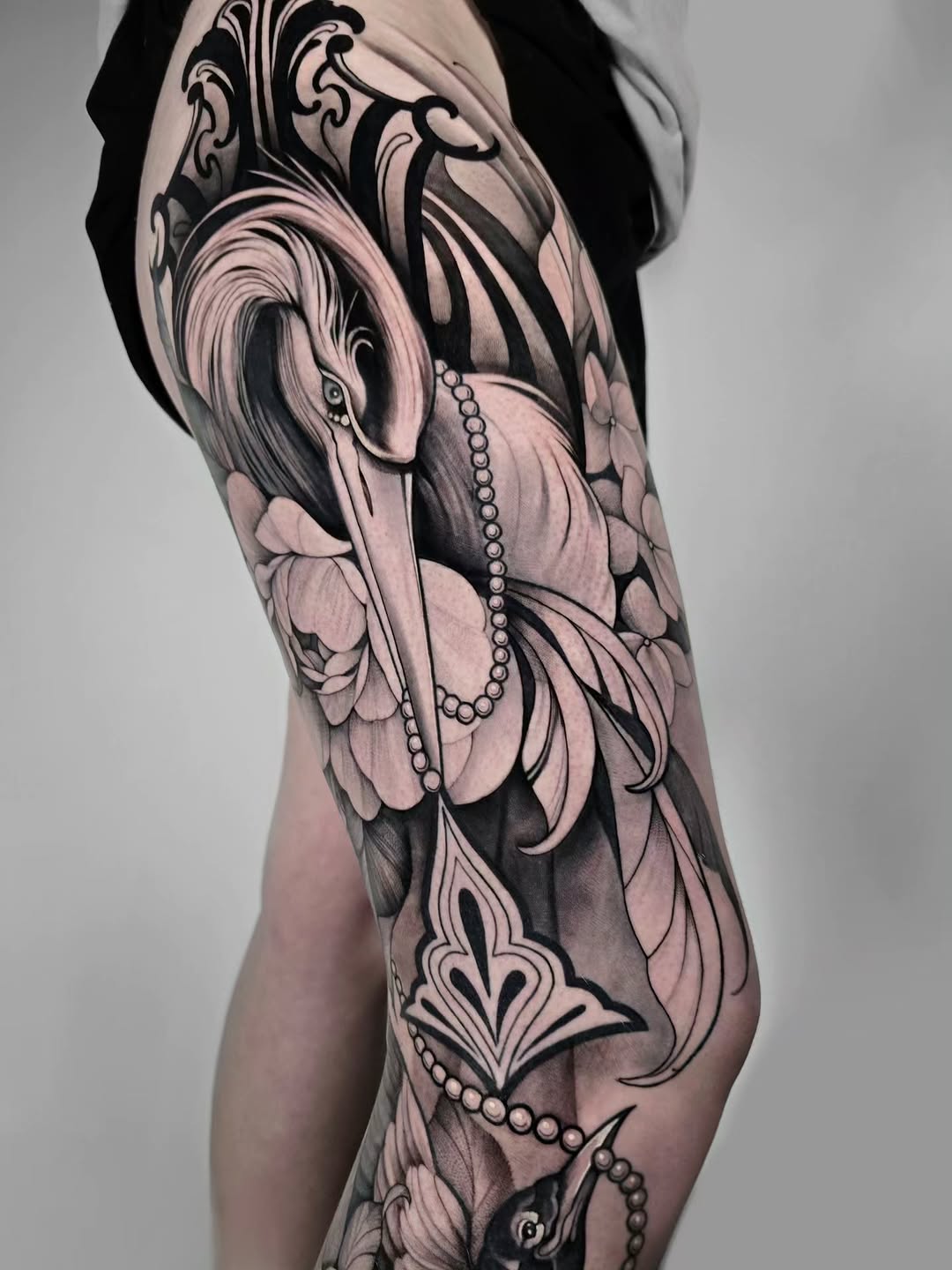 Tattoo by @mary.moss.tats — black_and_grey, ornamental