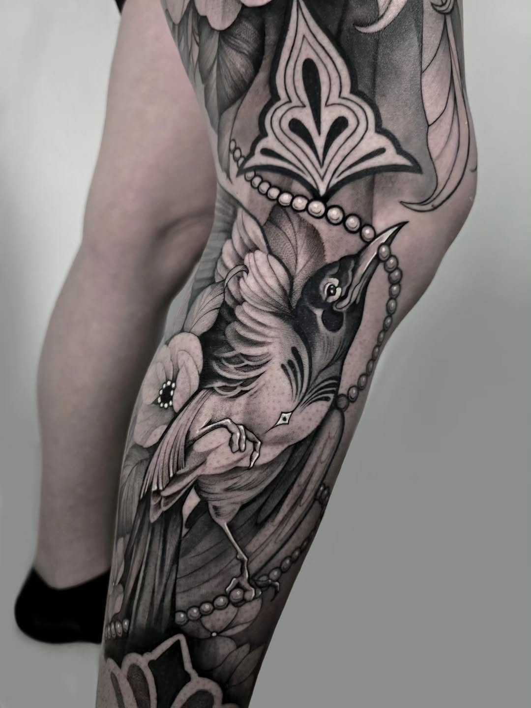 Tattoo by @mary.moss.tats — black_and_grey, realism