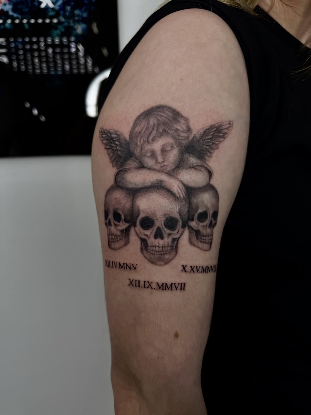 Tattoo by @sabinatattoos — realism, black_and_grey