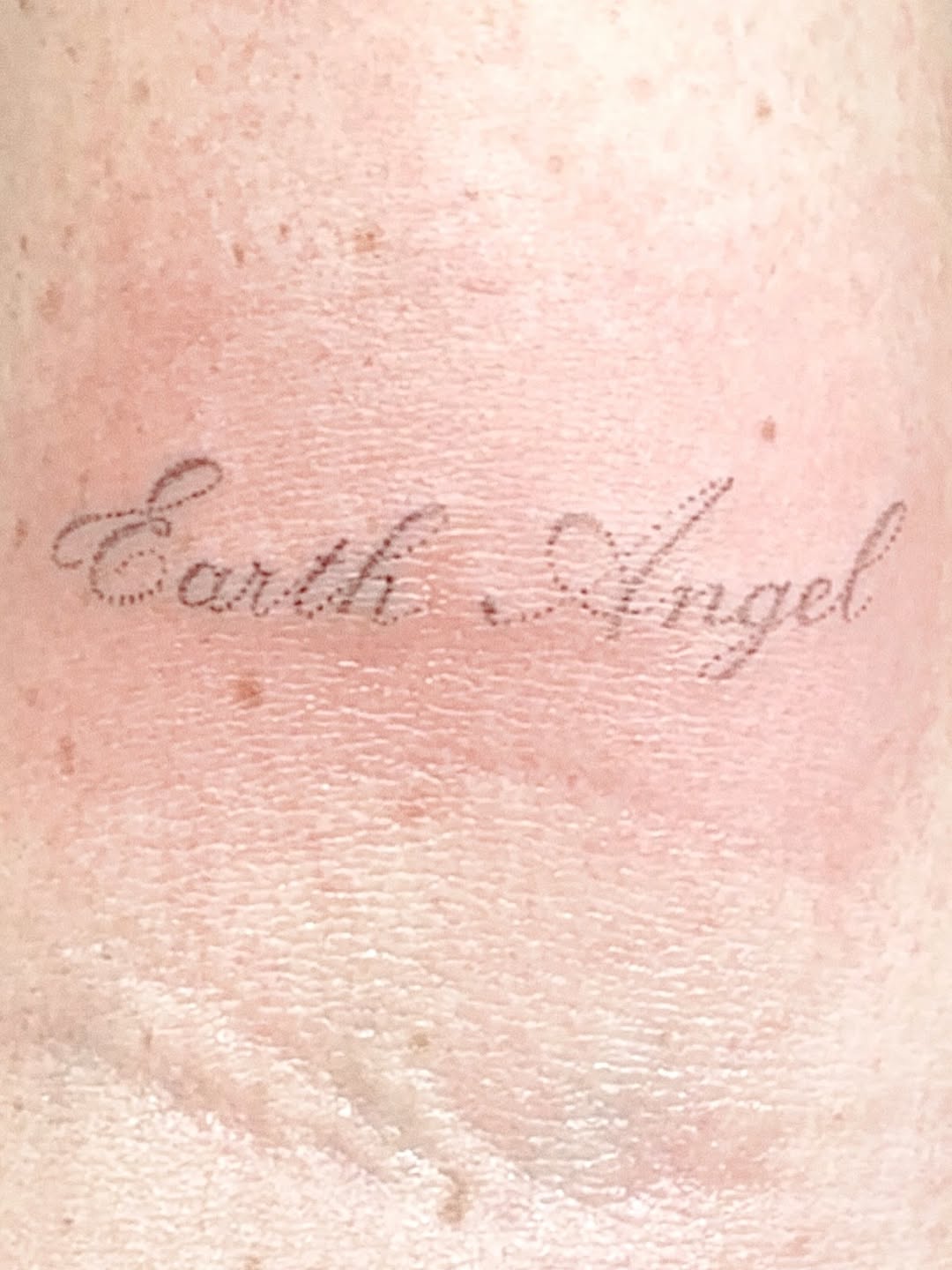 Tattoo by @chloerenee.ink — lettering_script, fine_line