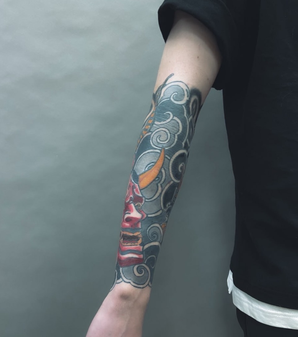 Tattoo by @hori.saru — japanese_irezumi, black_and_grey