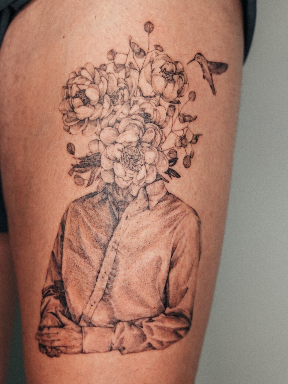 Tattoo by @emma.tattoos — realism, black_and_grey