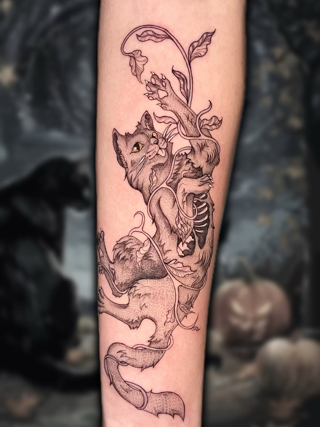 Tattoo by @theghouligan โ dark_realism, dotwork