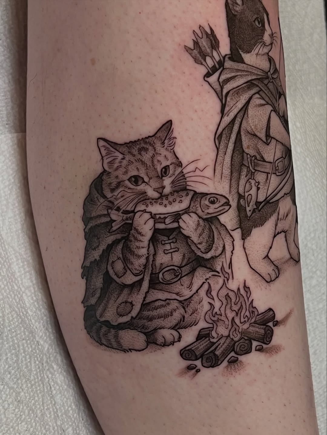 Tattoo by @girlwiththefoxtattoo — realism, black_and_grey