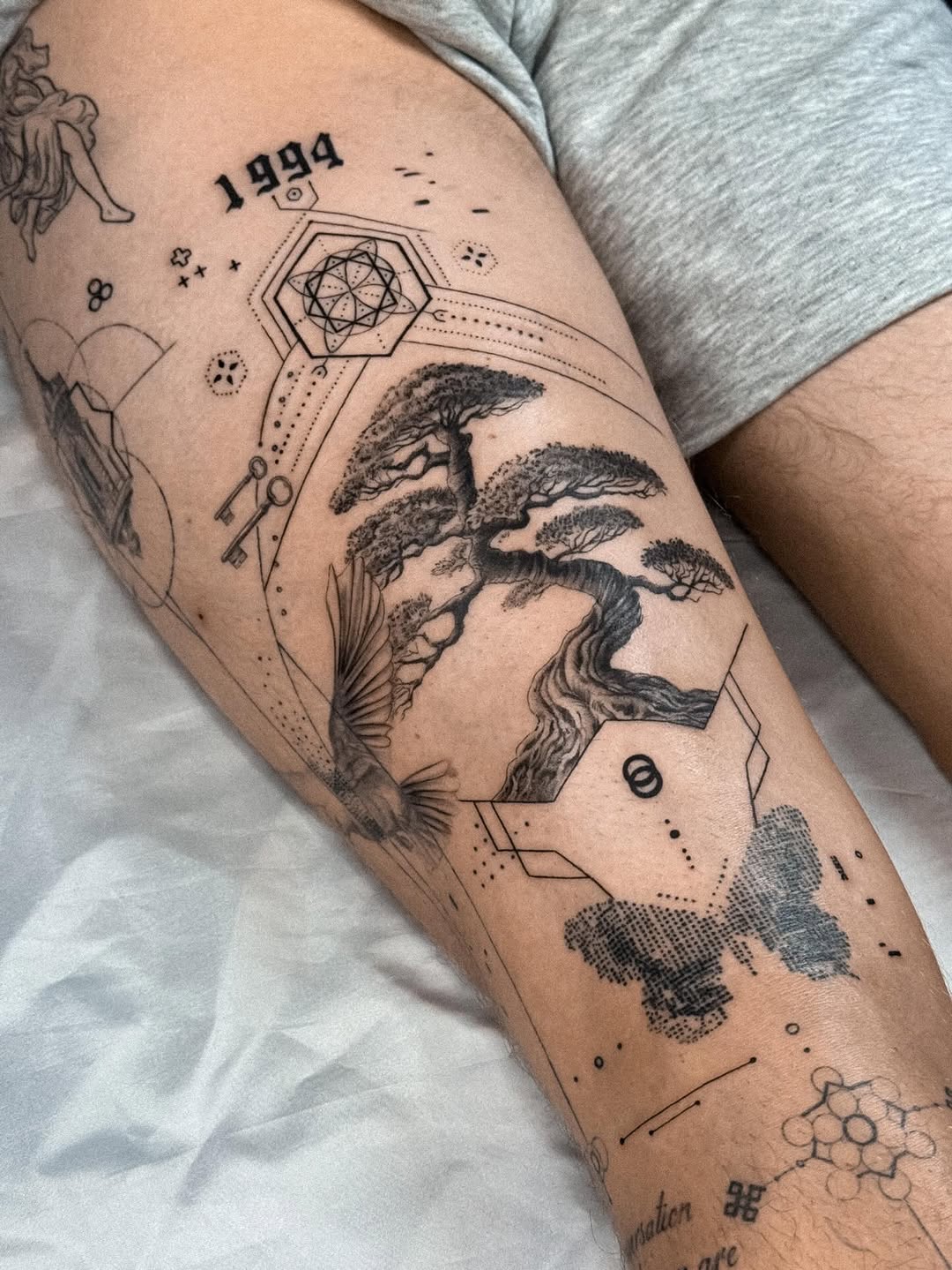 Tattoo by @dannyptattoos โ black_and_grey, geometric