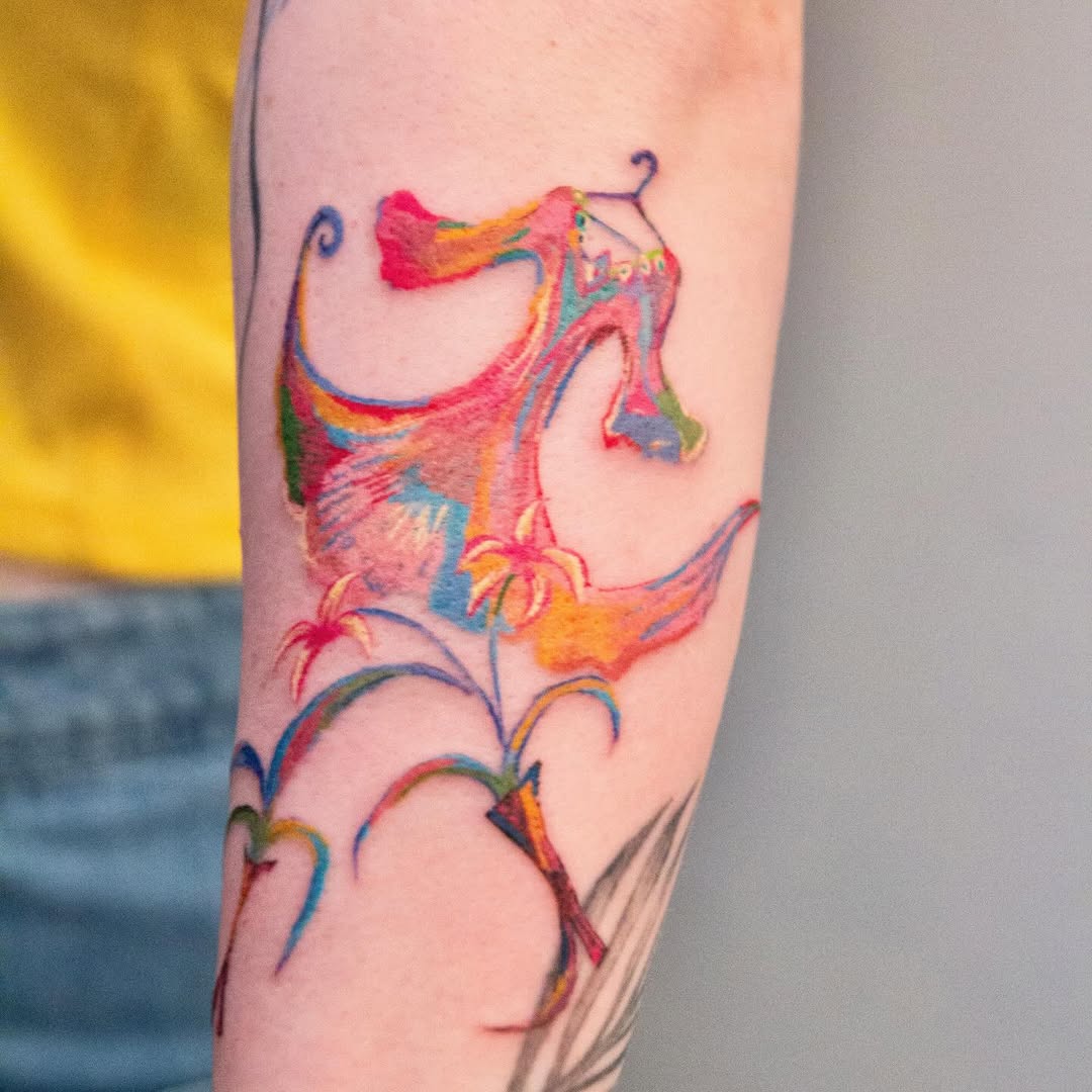 Tattoo by @mopxistudio — watercolor, illustrative