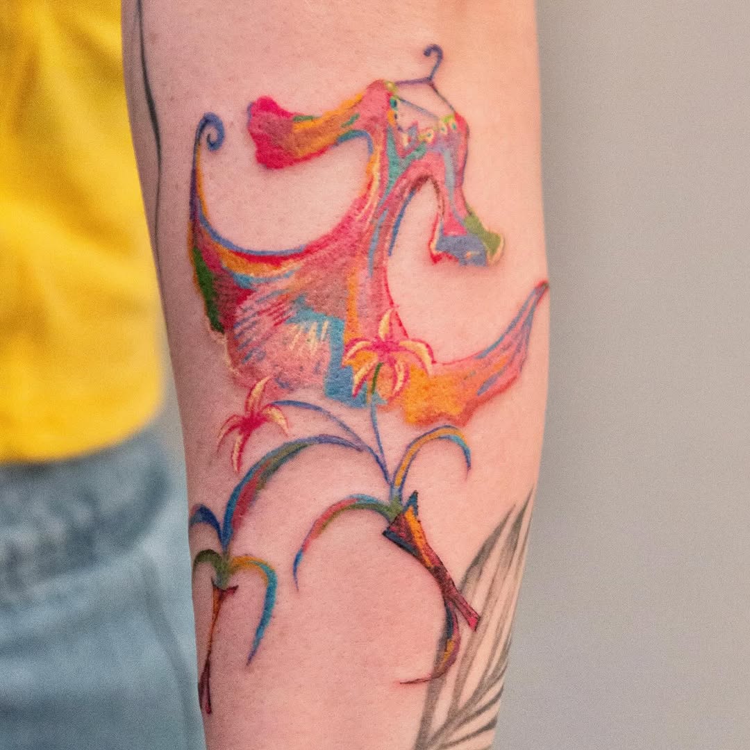 Tattoo by @mopxistudio — watercolor, illustrative