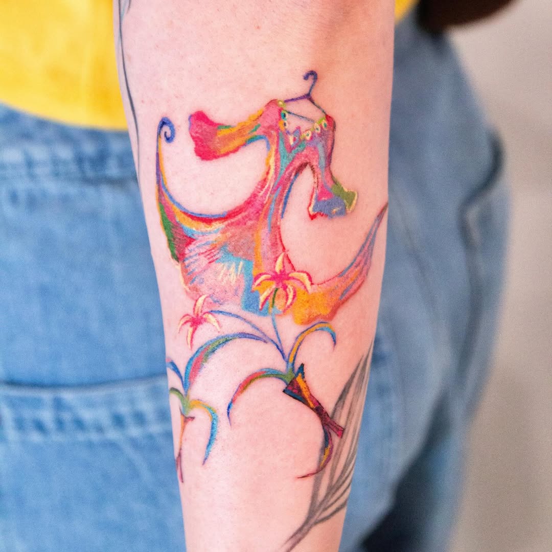 Tattoo by @mopxistudio — watercolor, illustrative
