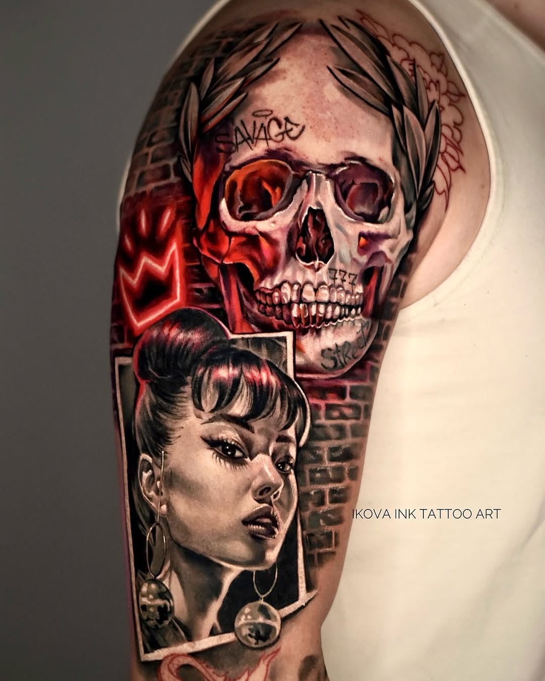 Tattoo by @ikova_ink β realism, black_and_grey