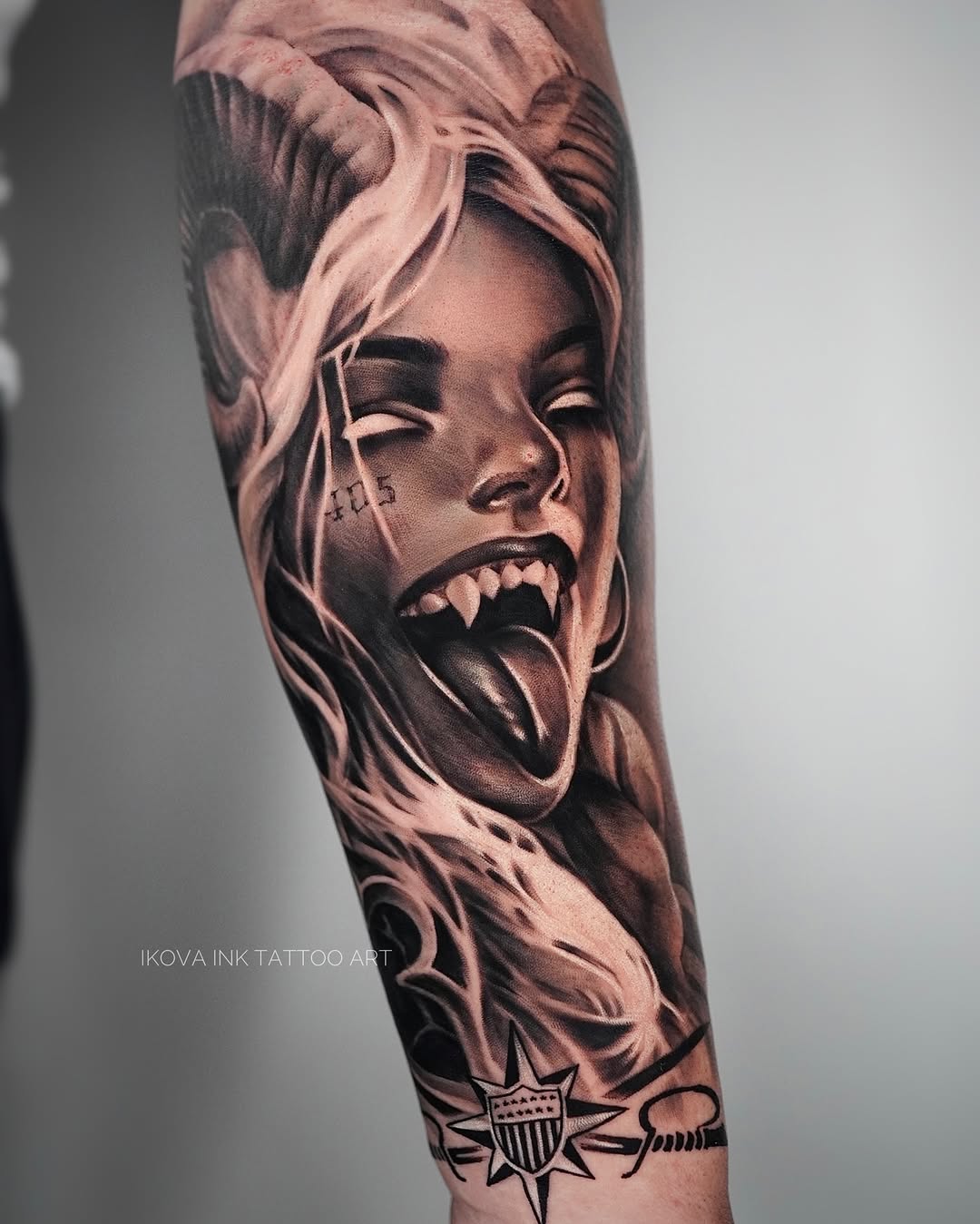 Tattoo by @ikova_ink β black_and_grey, realism