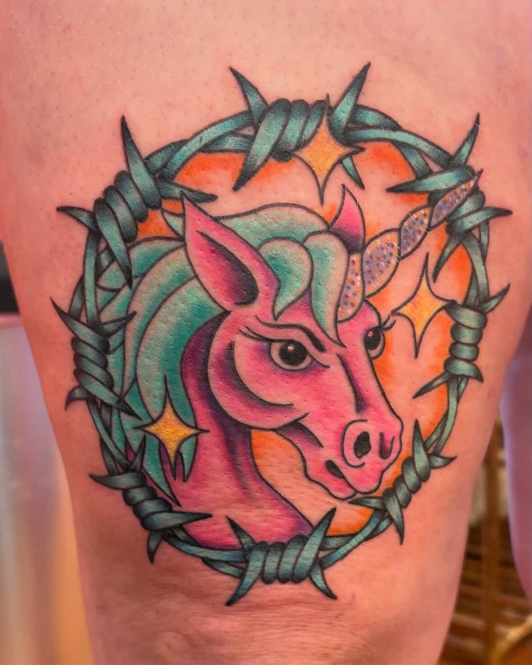 Tattoo by @nate_shahan — new_school, trash_polka