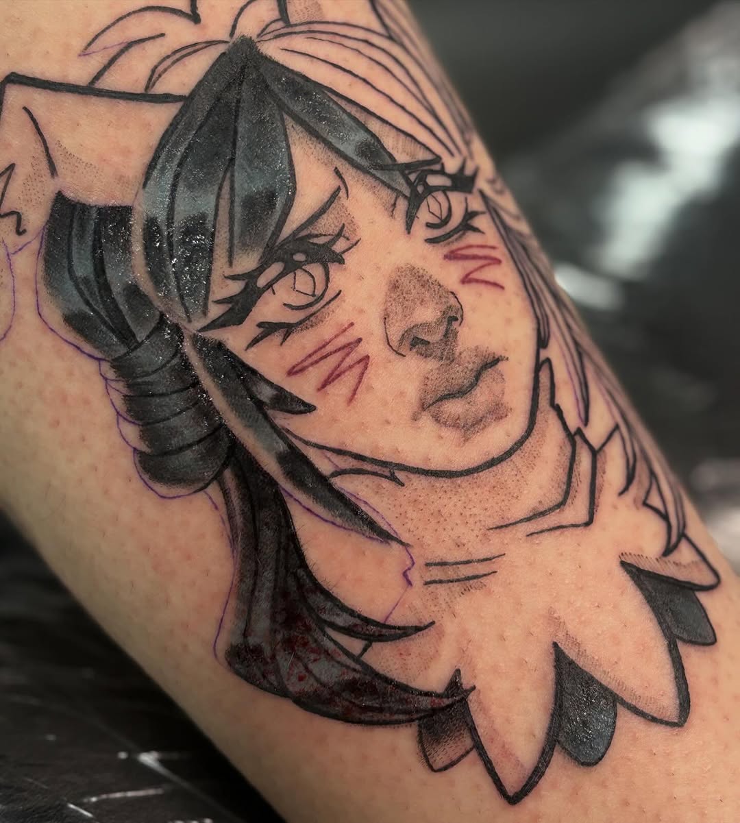 Tattoo by @gabbygoodarts — illustrative, anime