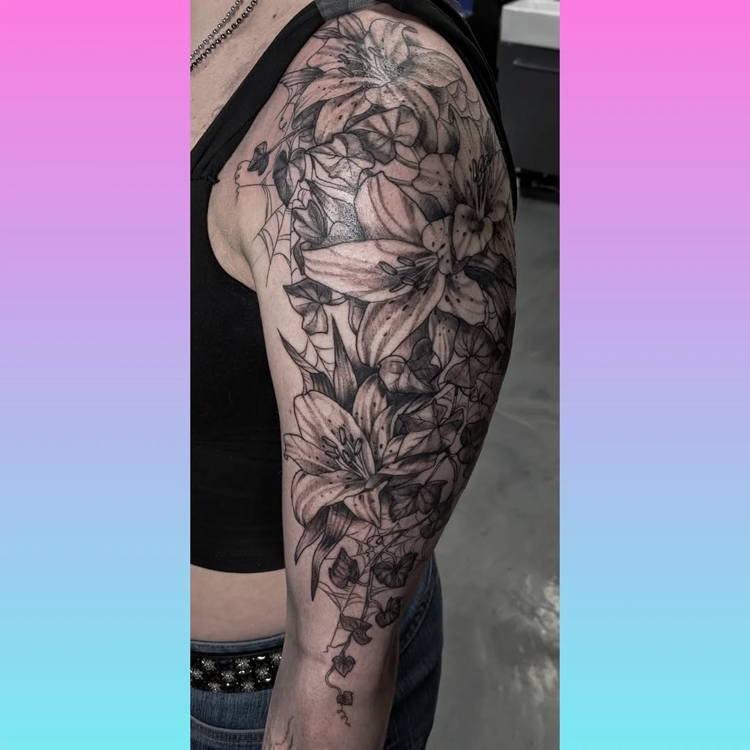 Tattoo by @crappie.tatts — black_and_grey, illustrative