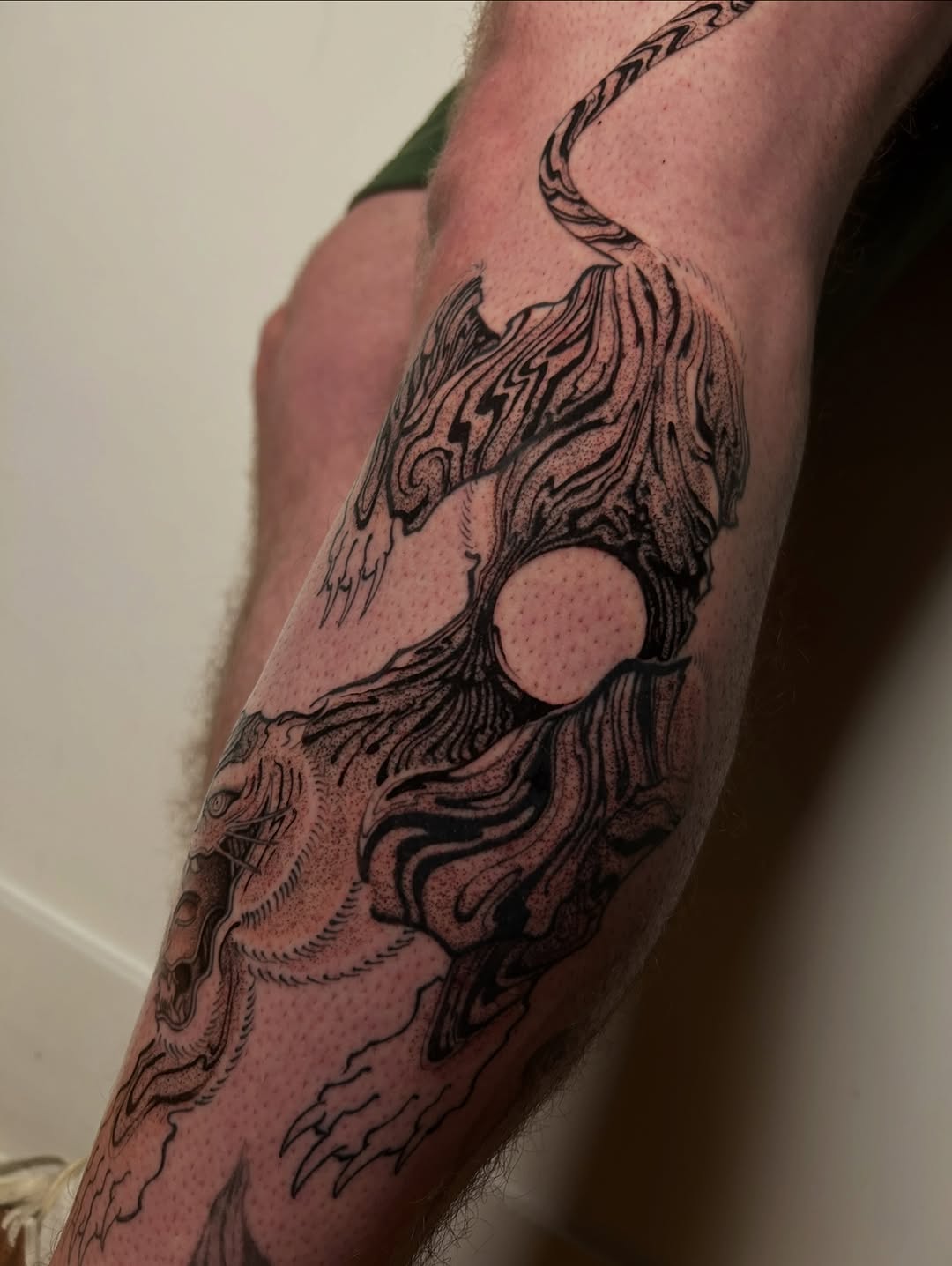 Tattoo by @beingtattoos — blackwork, dotwork
