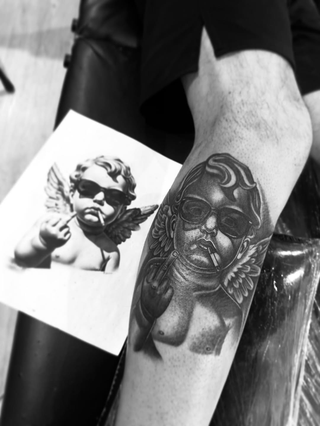 Tattoo by @tattoobree_ — black_and_grey, realism