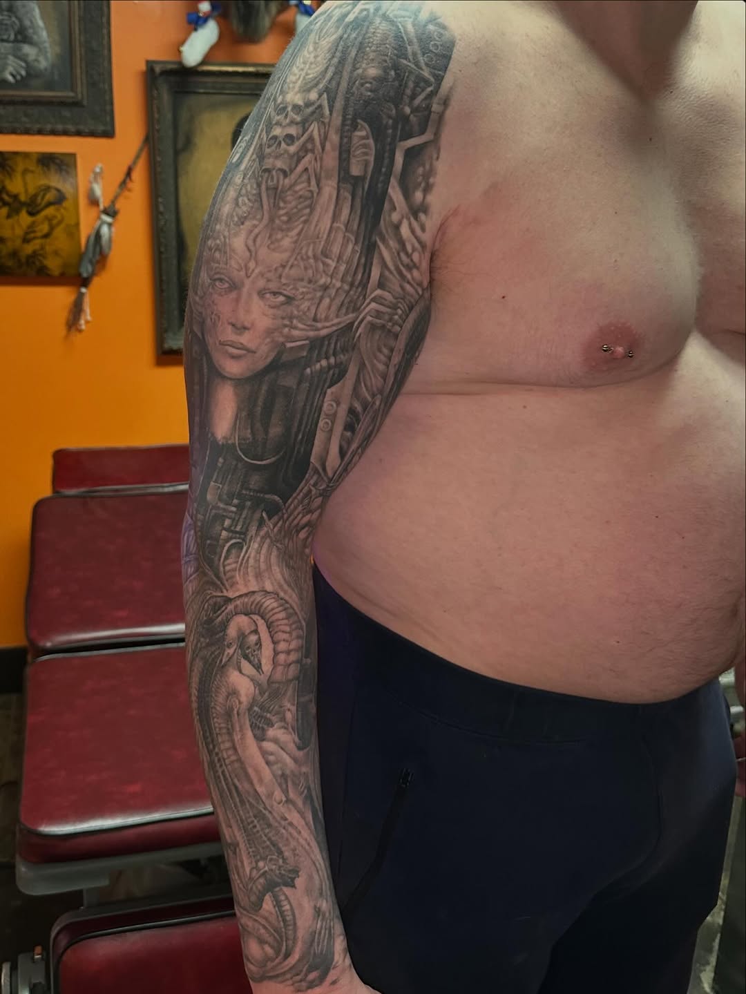 Tattoo by @justalantattoos — dark_realism, black_and_grey