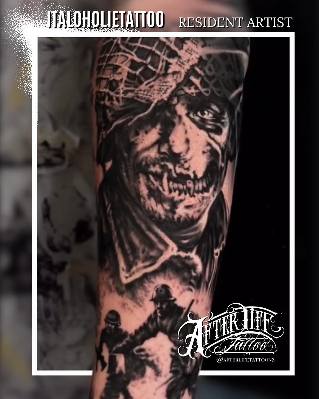 Tattoo by @italoholietattoo — black_and_grey, realism