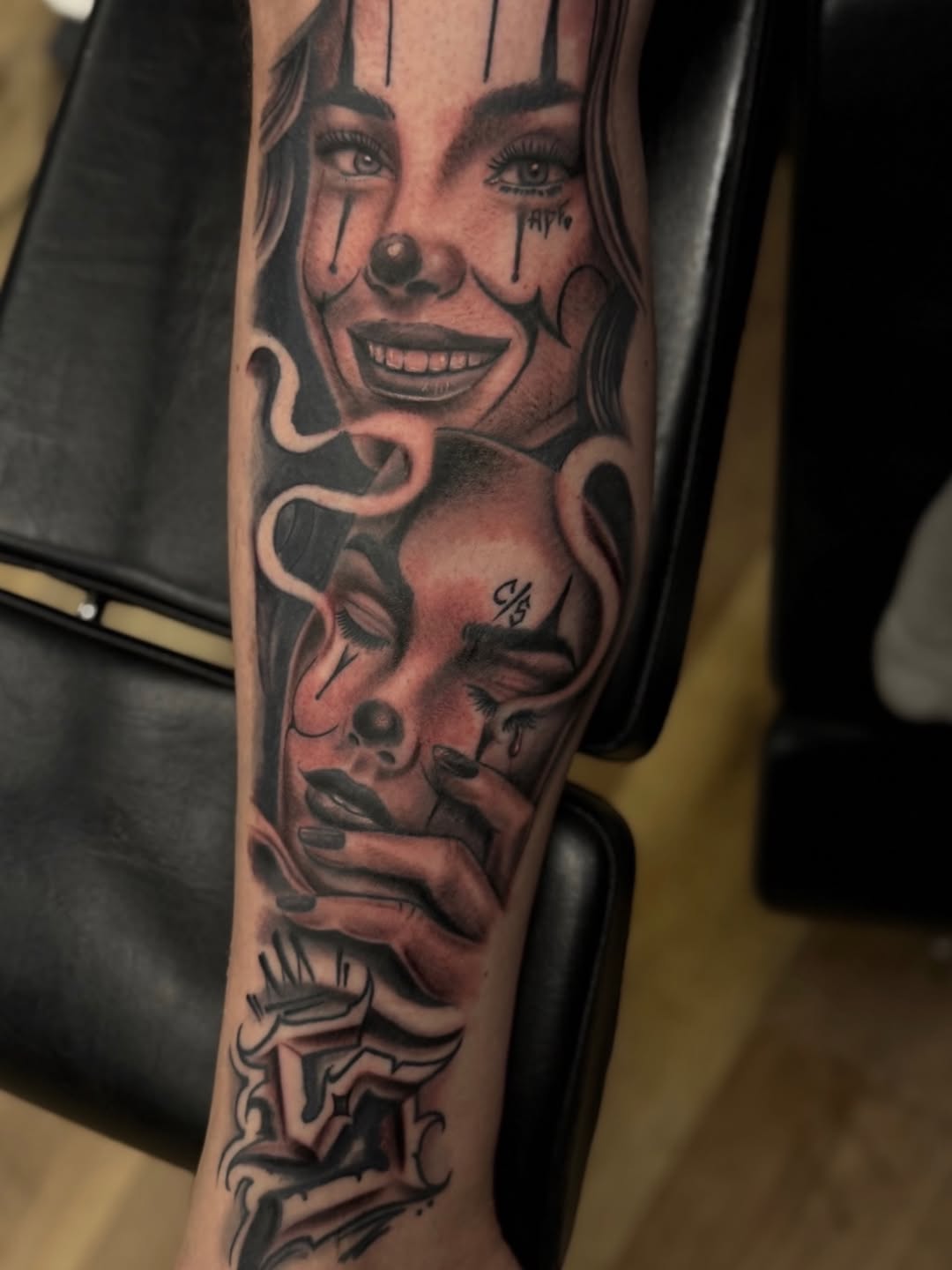 Tattoo by @jedlewis23 — chicano, black_and_grey