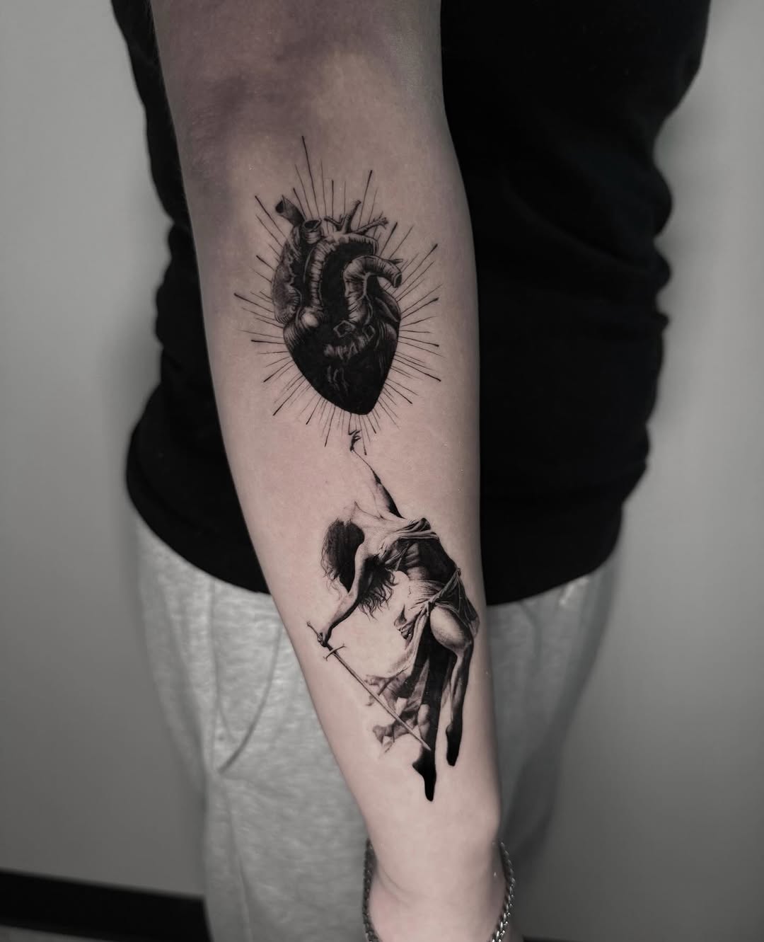 Tattoo by @hellishxtattoos β realism, black_and_grey
