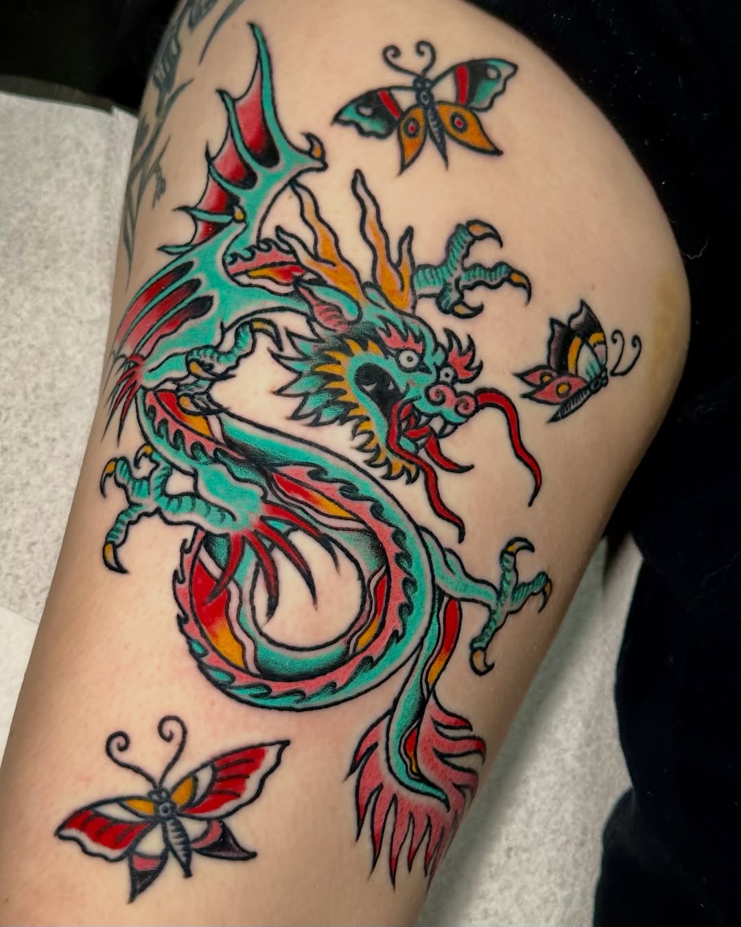 Tattoo by @rachelktattoo — american_traditional, japanese_irezumi