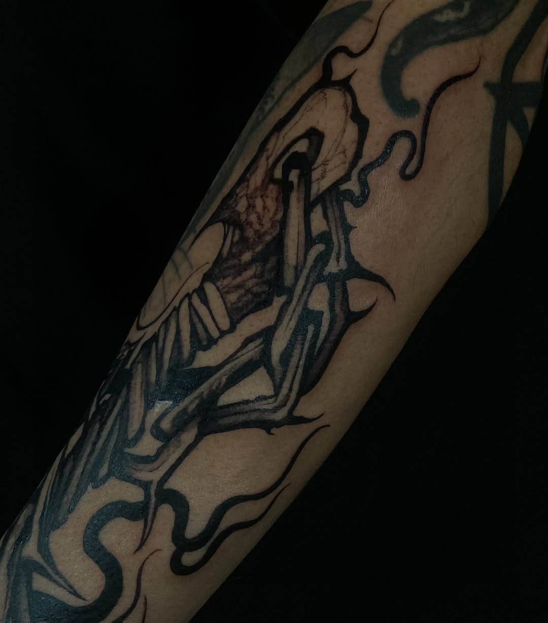 Tattoo by @baptism_black — dark_realism, blackwork