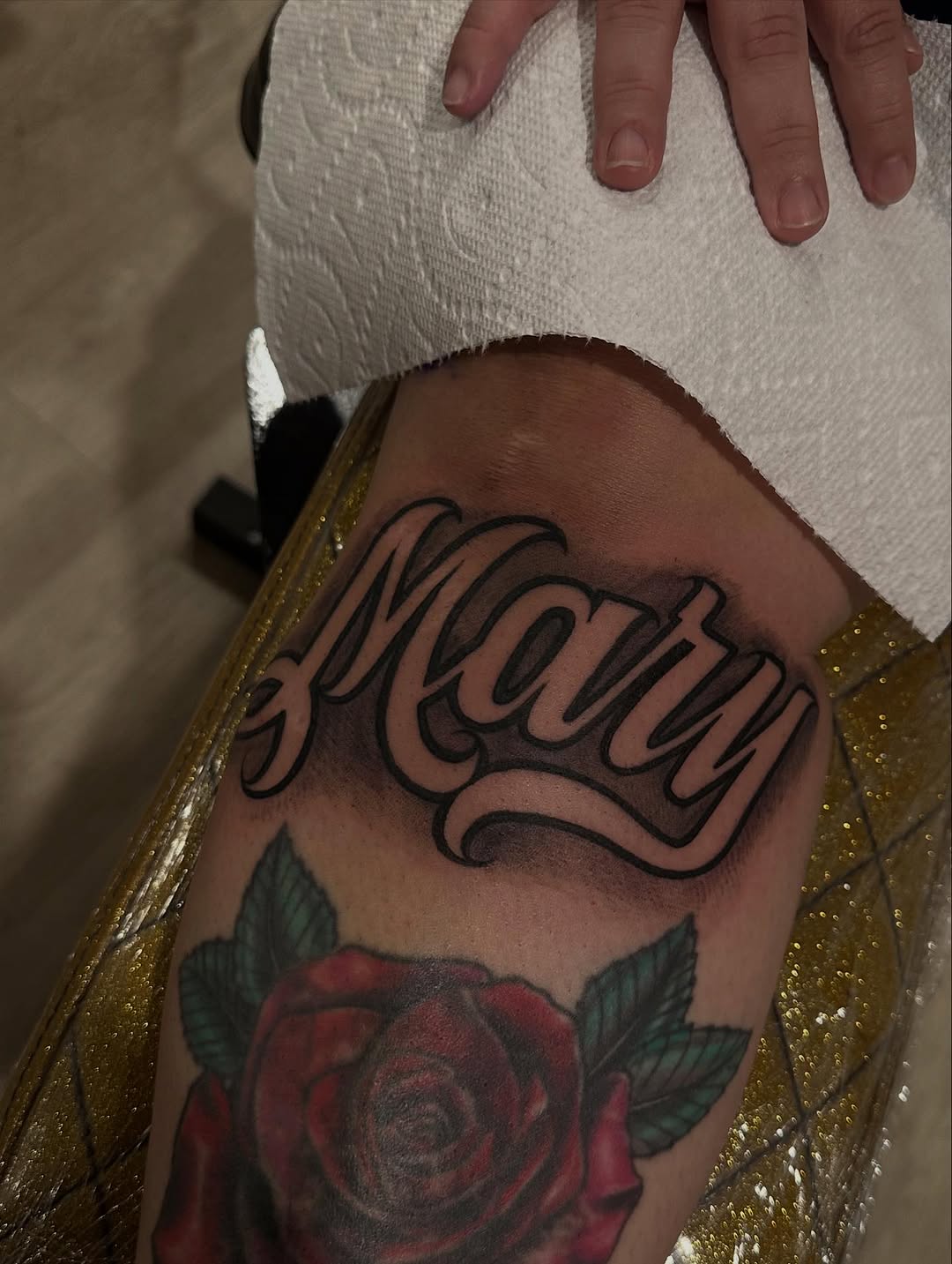 Tattoo by @tattoobree_ — lettering_script, realism