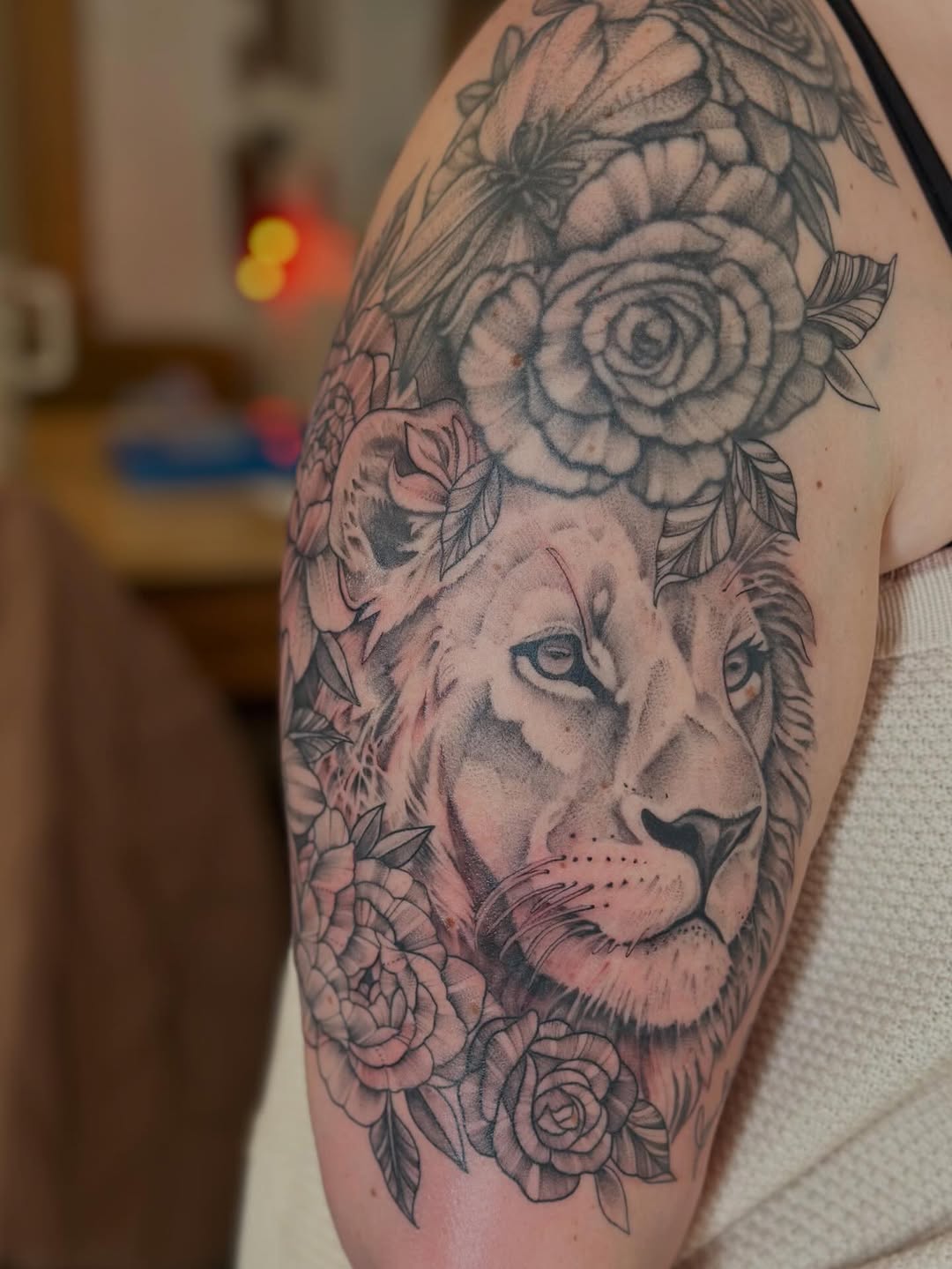 Tattoo by @sunflowergirltat2_ — realism, black_and_grey