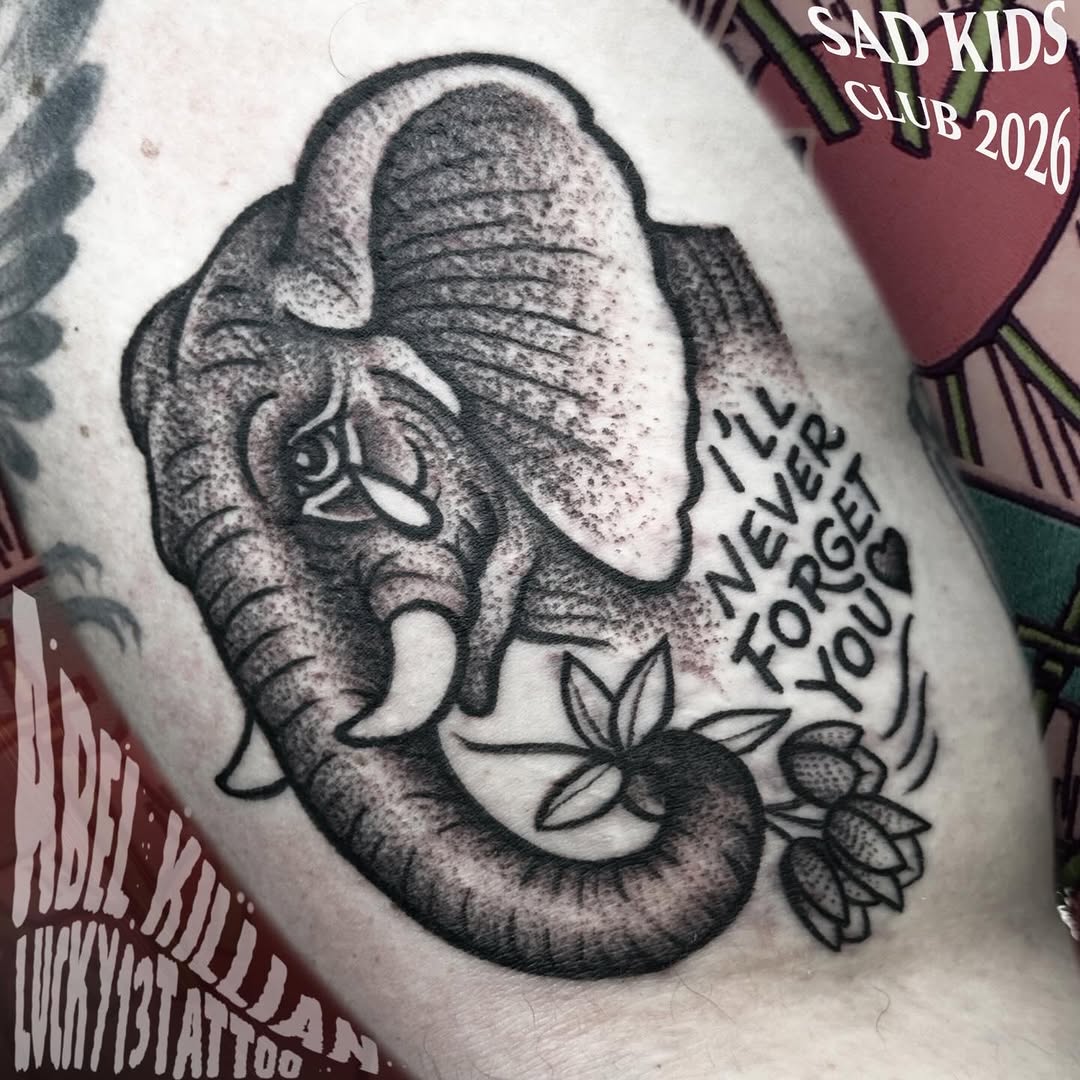 Tattoo by @tattooabel — black_and_grey, lettering_script