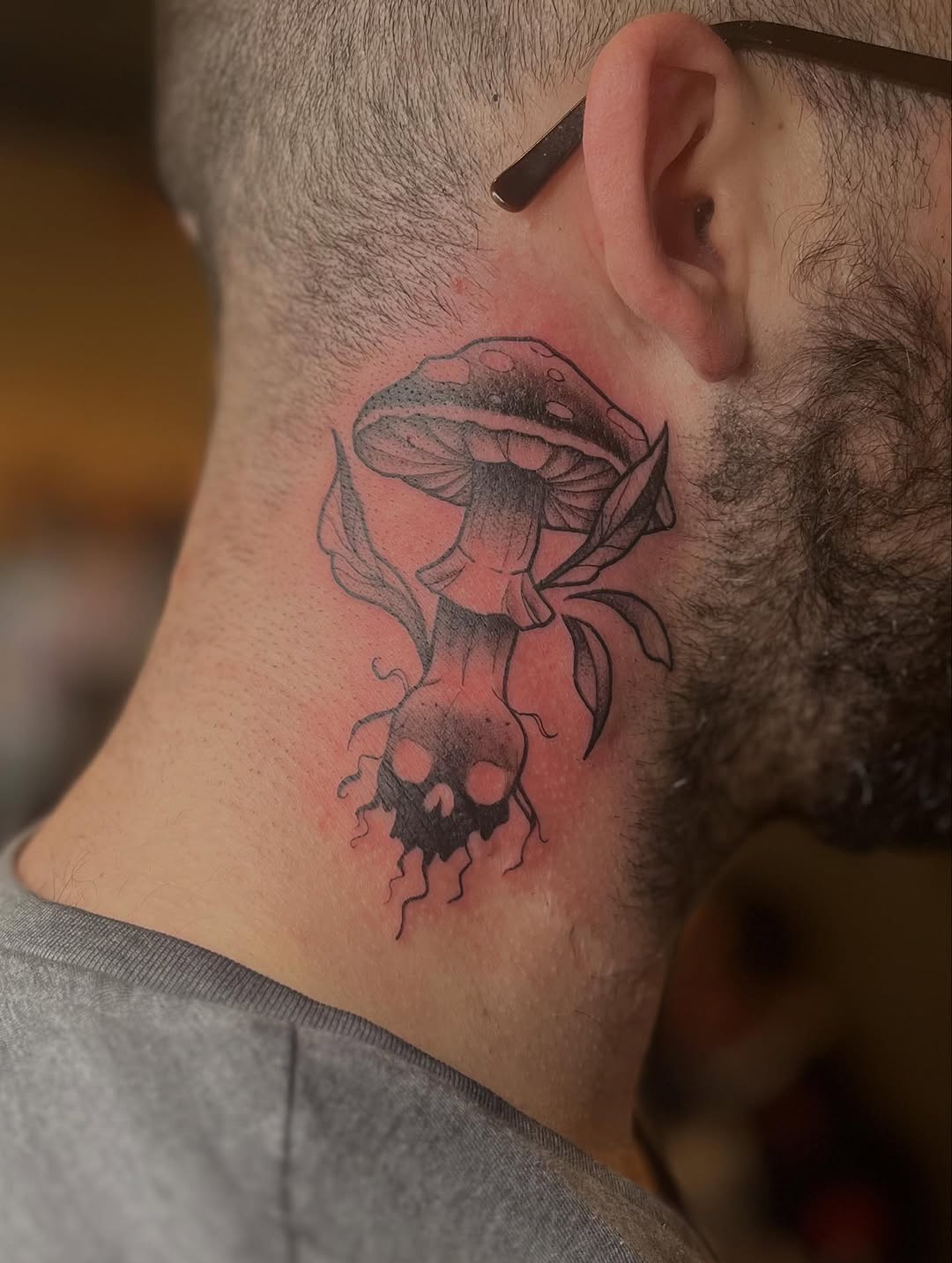 Tattoo by @lovebugtattoos โ illustrative, black_and_grey