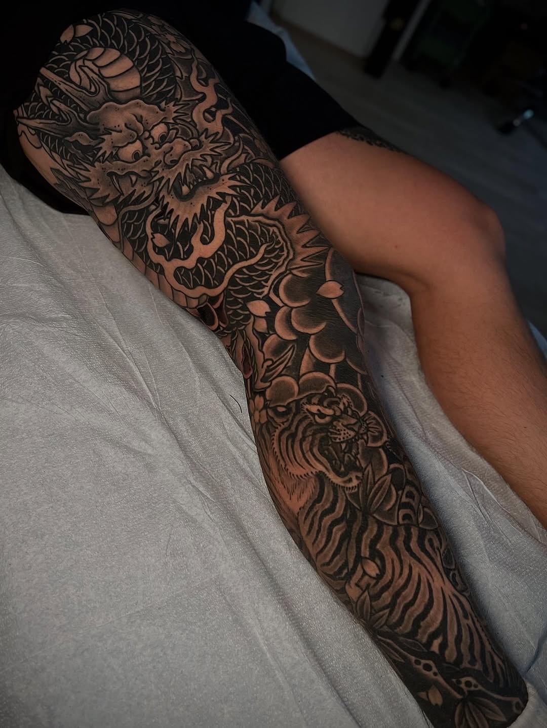 Tattoo by @chrisromolini โ japanese_irezumi, black_and_grey