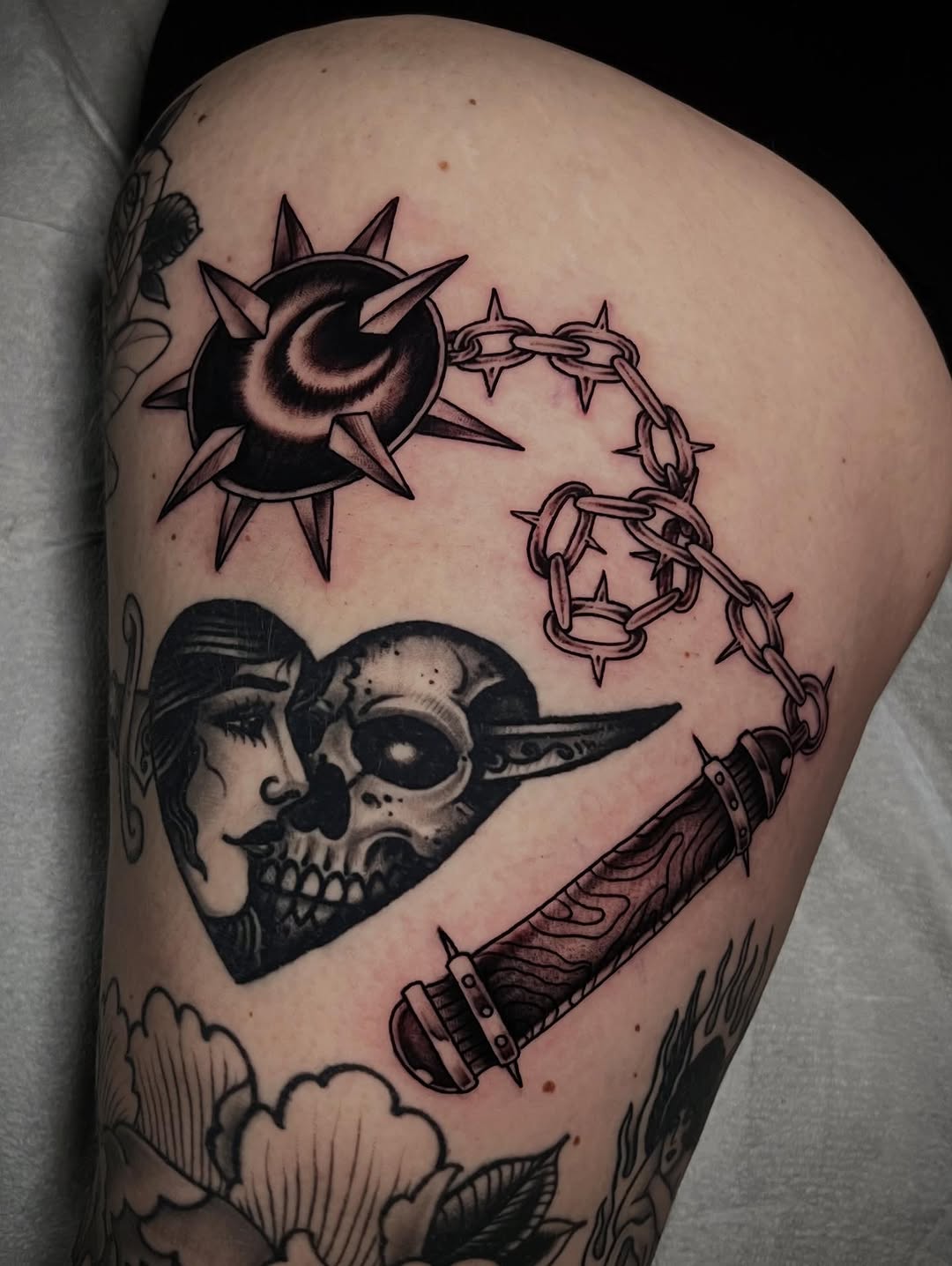 Tattoo by @chrisromolini โ american_traditional, black_and_grey