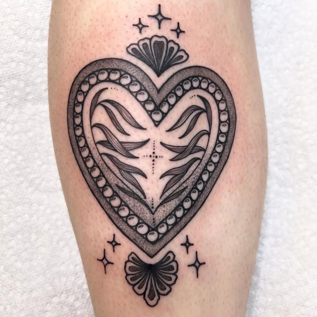 Tattoo by @alliemoontattoo — dotwork, ornamental