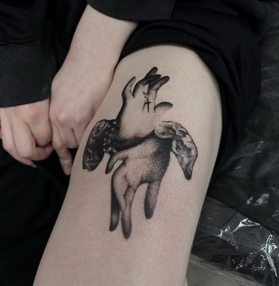 Tattoo by @web4tt — black_and_grey, realism