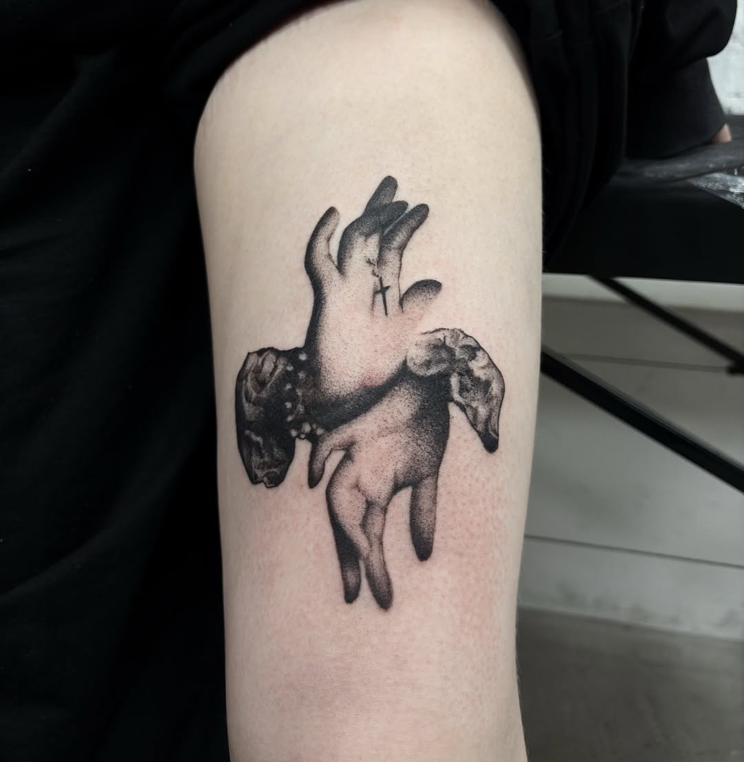 Tattoo by @web4tt — black_and_grey, realism