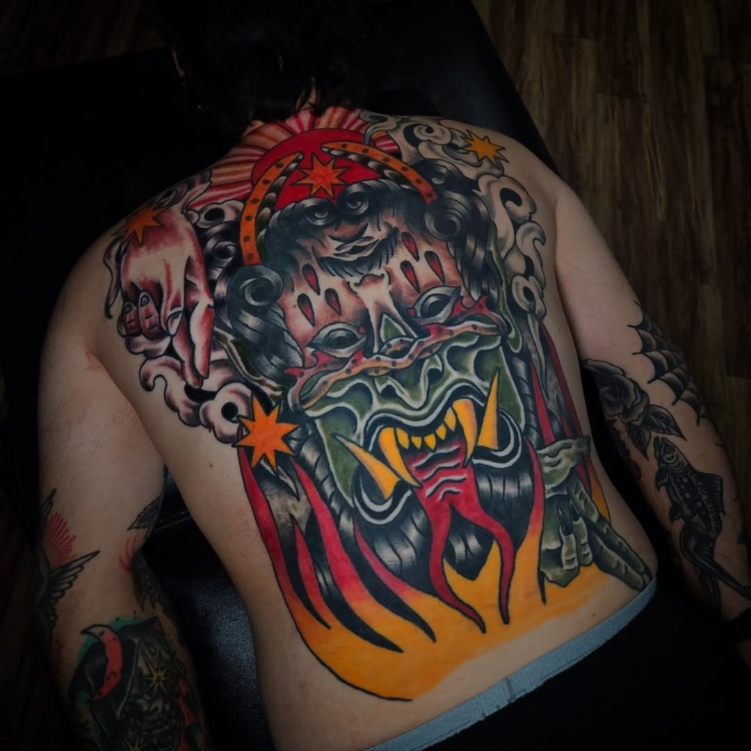 Tattoo by @celinaward — neo_traditional, blackwork