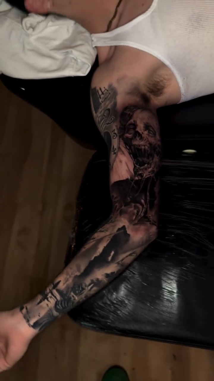 Tattoo by @lmgtattoos — dark_realism, black_and_grey