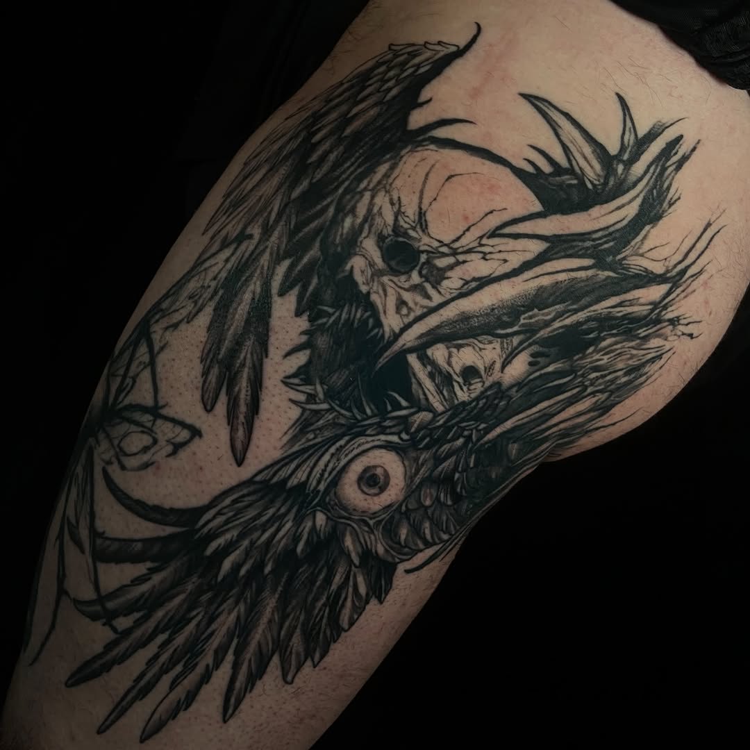 Tattoo by @baptism_black — dark_realism, blackwork