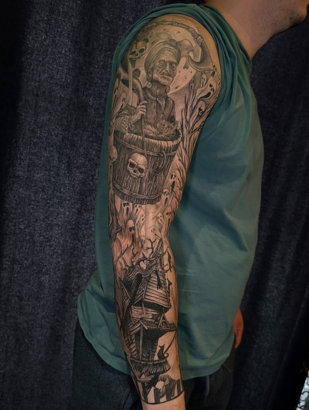 Tattoo by @arik.tattoo โ dark_realism, black_and_grey