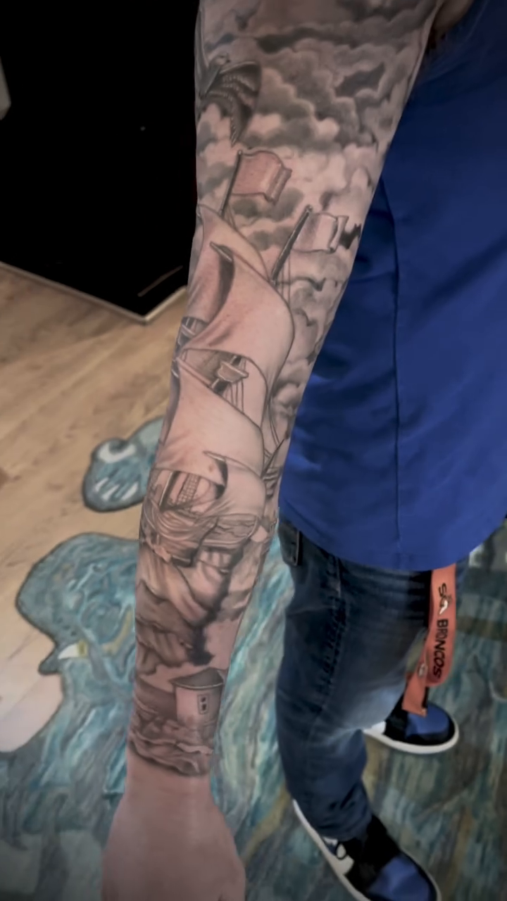Tattoo by @ghostlife — black_and_grey, illustrative