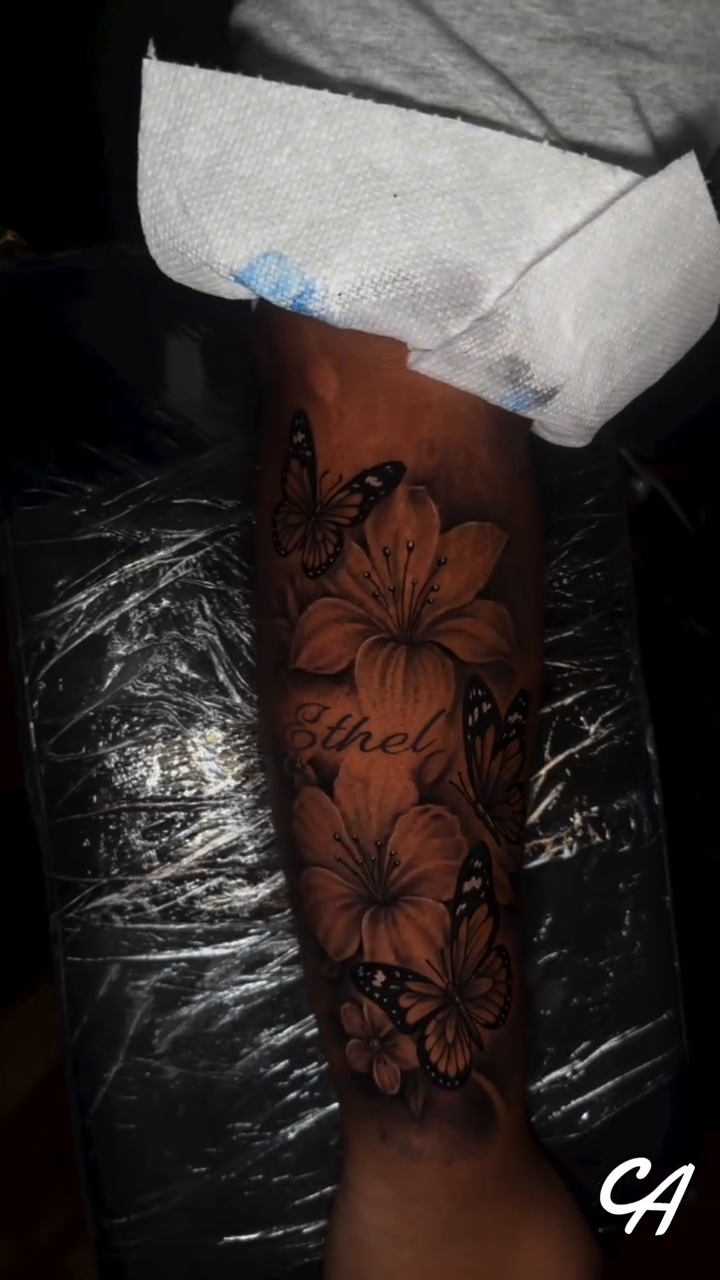 Tattoo by @chrisdoestattoos — black_and_grey