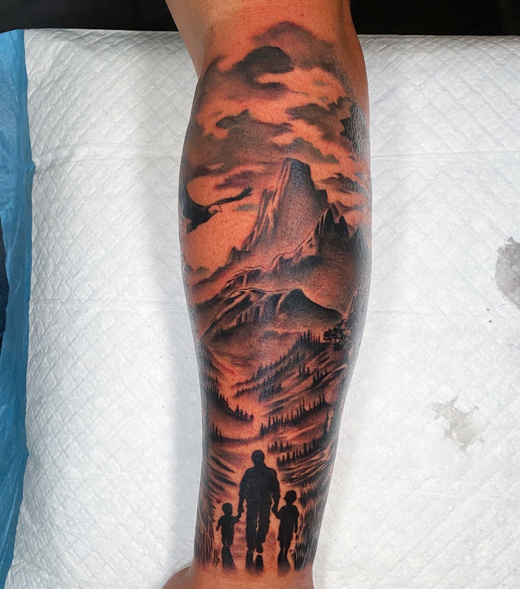 Tattoo by @tatumtatss — realism, black_and_grey