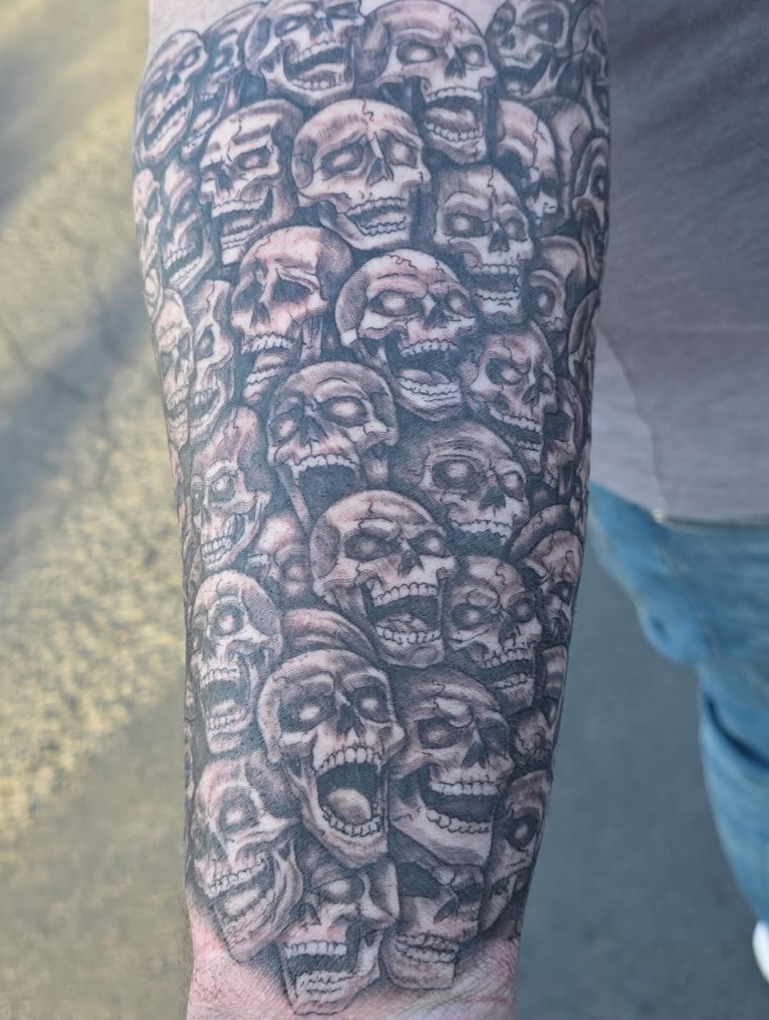 Tattoo by @boscolaynetattoo — dark_realism, black_and_grey