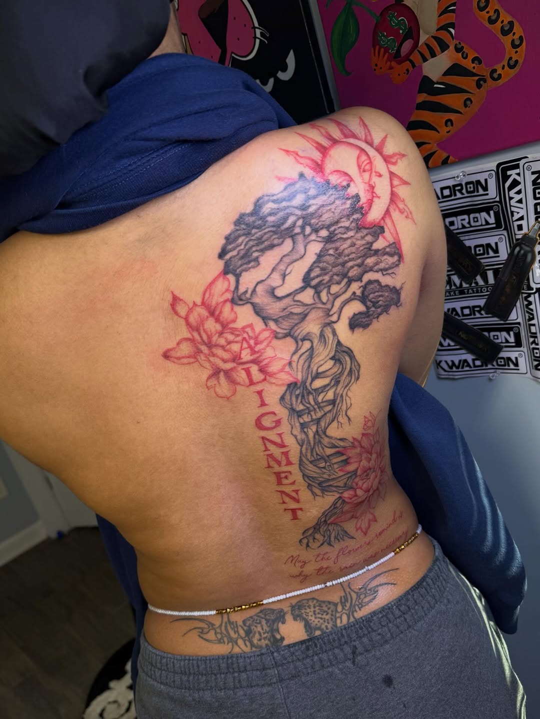 Tattoo by @stephsworldofink — black_and_grey, lettering_script
