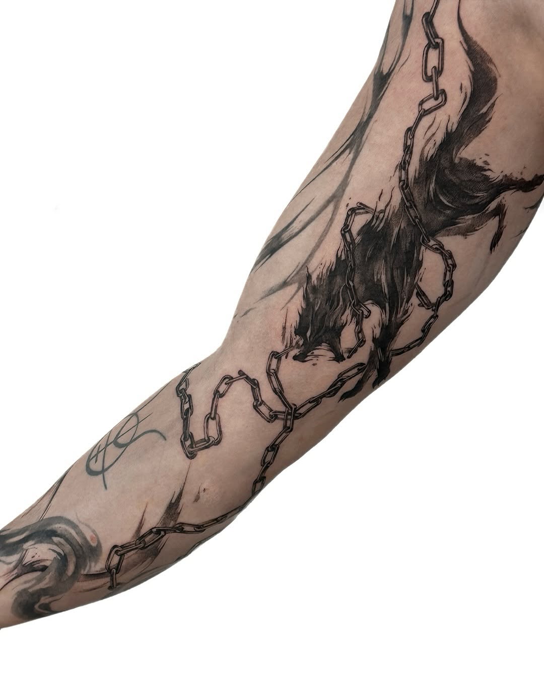 Tattoo by @uzo.ink — black_and_grey, illustrative