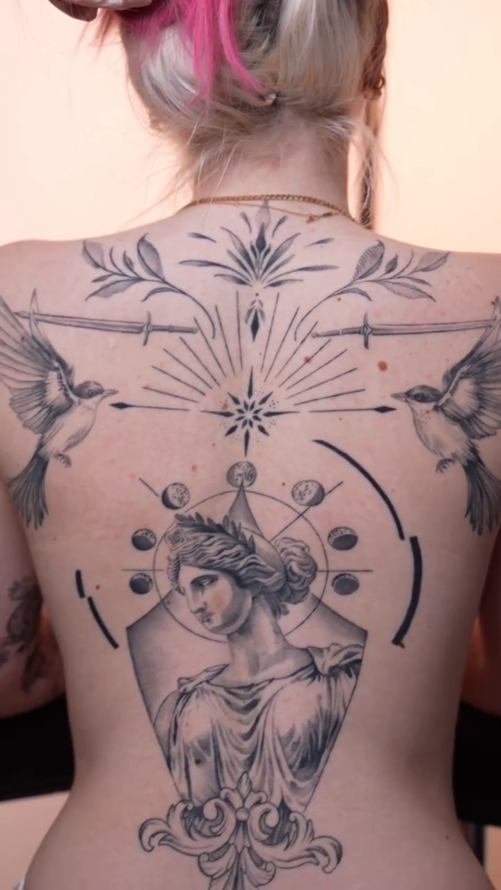 Tattoo by @d.vancasso.ink — black_and_grey, illustrative