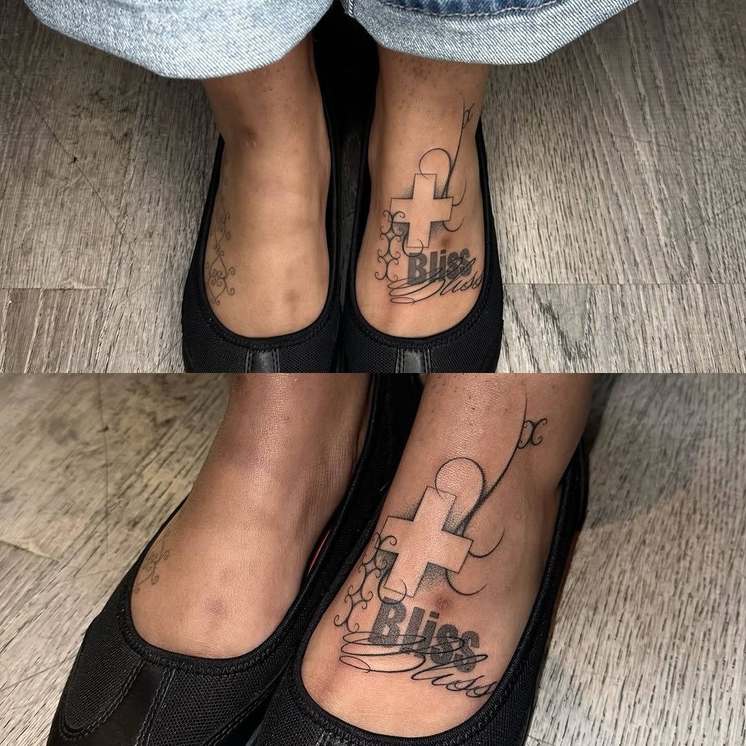 Tattoo by @sofia.tats โ lettering_script, illustrative
