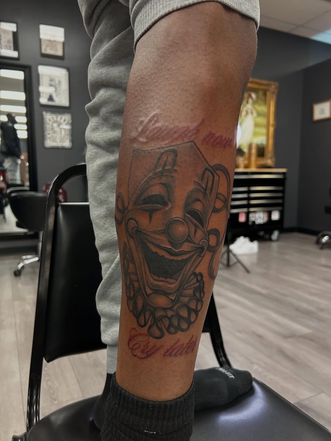 Tattoo by @livy_babytats — black_and_grey, lettering_script
