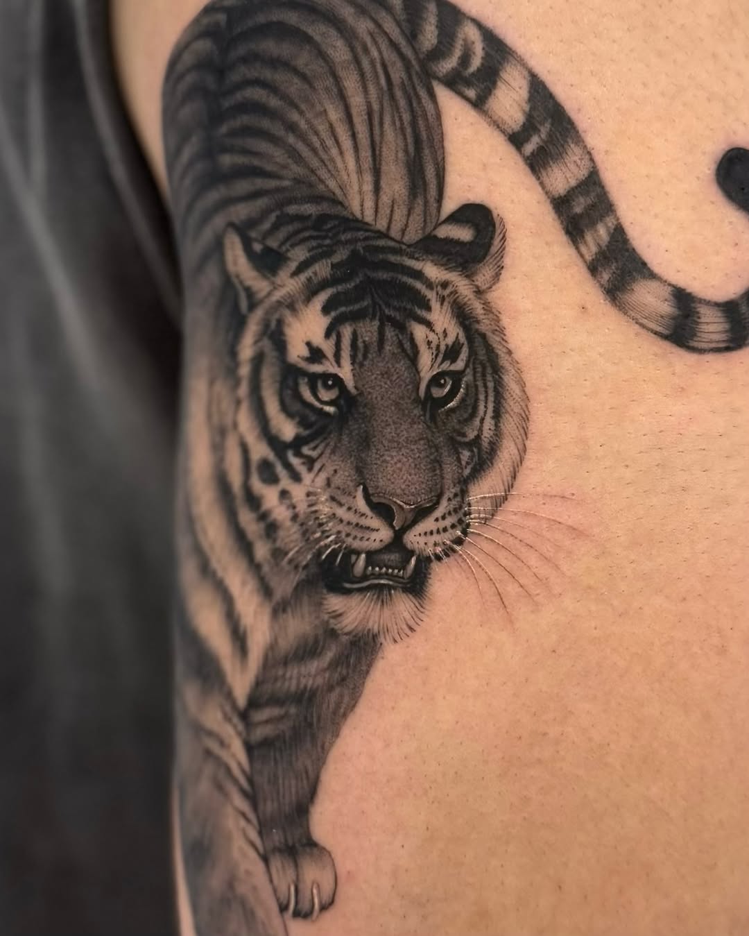 Tattoo by @tiny_tim.tatts โ realism, black_and_grey