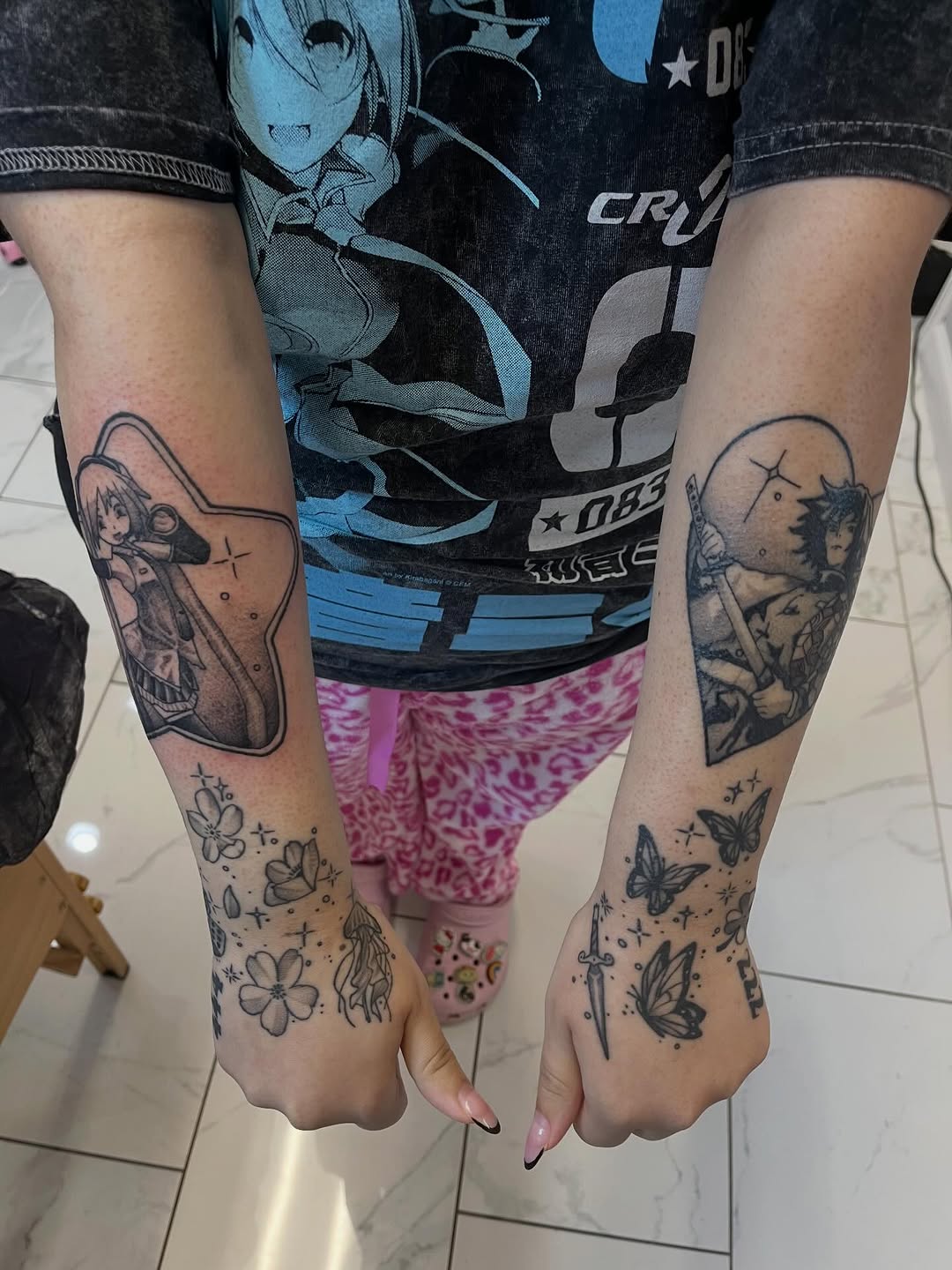 Tattoo by @avant_anthony — anime, fine_line